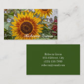 western land - gele zonnebloembruiloft visitekaartje (Voorkant / Achterkant)