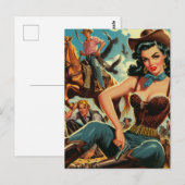  Western Land Girl Briefkaart (Voorkant / Achterkant)