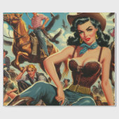  Western Land Girl Cadeaupapier (Vlak)