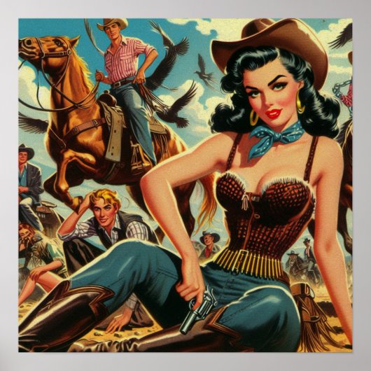 Western Land Girl Poster (Voorkant)