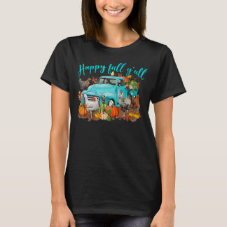 Western land Happy Herfst Y'all Chicken T-shirt