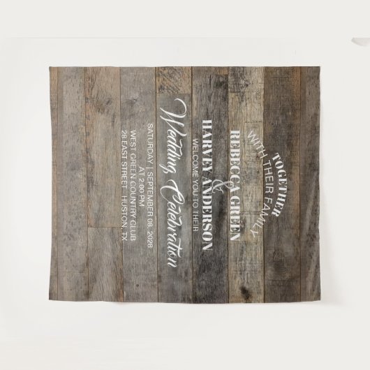 western land houtnerf schuur bruiloft achtergrond wandkleed (Voorkant (horizontaal))