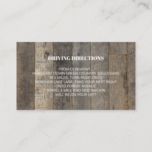 western land houtnerf schuur bruiloft richting informatiekaartje (Achterkant)