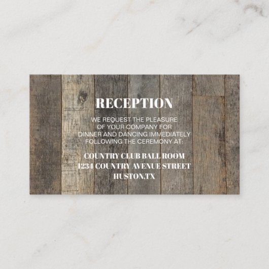 western land houtnerf schuur bruiloft richting informatiekaartje (Voorkant)