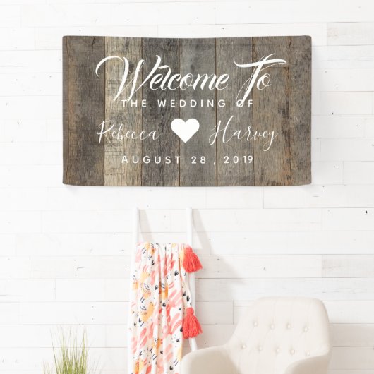 western land houtnerf schuur bruiloft spandoek (Insitu)