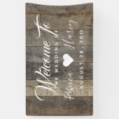 western land houtnerf schuur bruiloft spandoek (Verticaal)