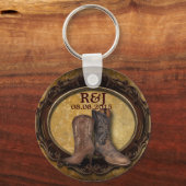 western land in nood, cowboy bruiloft gunst sleutelhanger (Voorkant)