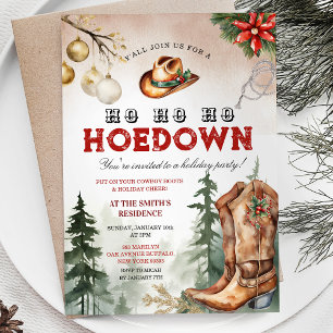 Western Land Kerst Hoedown Vakantie Party Kaart