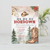 Western Land Kerst Hoedown Vakantie Party Kaart (Staand voorkant)