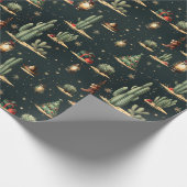 Western Land Kerst Rustieke Cactus Cadeaupapier (Hoek)