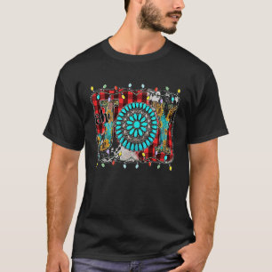 Western Land Kerstvreugde Buffel Turquoise Co T-shirt