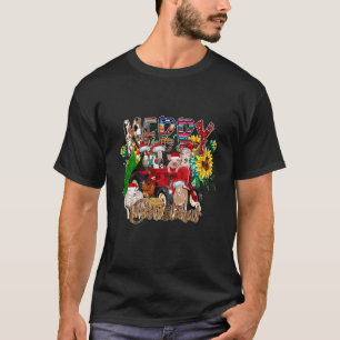Western land Koe landbouwhuisdieren Merry Kerstmis T-shirt