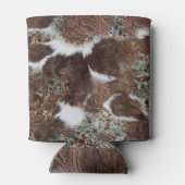 Western Land Koeienhuid Bruin Leer Naam Blikjeskoeler (Achterkant)