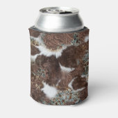 Western Land Koeienhuid Bruin Leer Naam Blikjeskoeler (Blikje Achterkant)