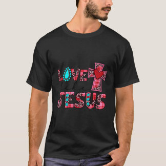 Western Land Liefde Als Jesus Cross Christelijk Ge T-shirt