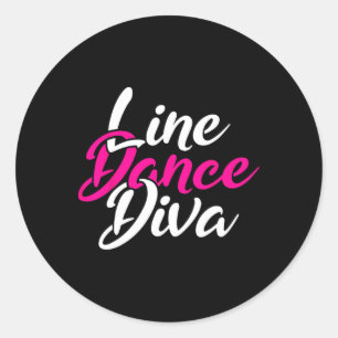 Western land lijn dansende diva vrouwen gift line ronde sticker