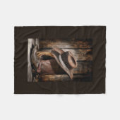 western land met bruine schuur en cowboylaarzen fleece deken (Voorkant (Horizontaal))