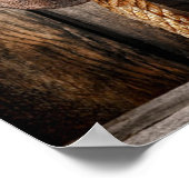 western land met bruine schuur en cowboylaarzen poster (Hoek)