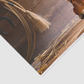 western land met bruine schuur en cowboylaarzen tissuepapier (Detail)