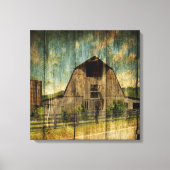 Western land met primitief hout in nood canvas afdruk (Voorkant)