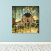 Western land met primitief hout in nood canvas afdruk (Insitu (Houten vloer))