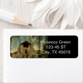 Western land met primitief hout in nood etiket (Insitu)