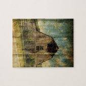 Western land met primitief hout in nood legpuzzel (Horizontaal)