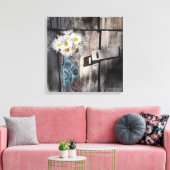 Western land met schuurhout canvas afdruk (Insitu (Woonkamer))