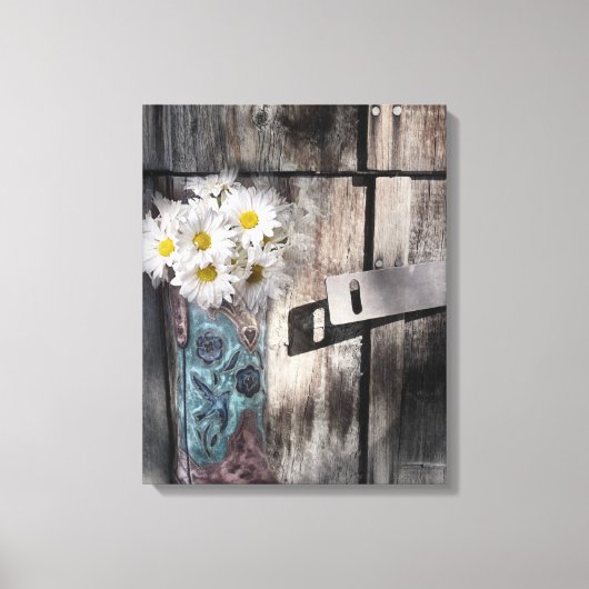 Western land met schuurhout canvas afdruk (Voorkant)