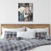 Western land met schuurhout canvas afdruk (Insitu (Slaapkamer))