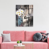 Western land met schuurhout canvas afdruk (Insitu (Woonkamer))