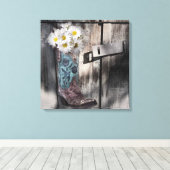 Western land met schuurhout canvas afdruk (Insitu (Houten vloer))