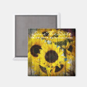 western land met zonnebloem magneet (Voorkant / Achterkant)