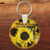 western land met zonnebloem sleutelhanger (Voorkant)