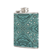 Western land mode Blauwgroen Turquoise Leather Heupfles (Links)