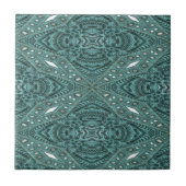 Western land mode Blauwgroen Turquoise Leather Tegeltje (Voorkant)