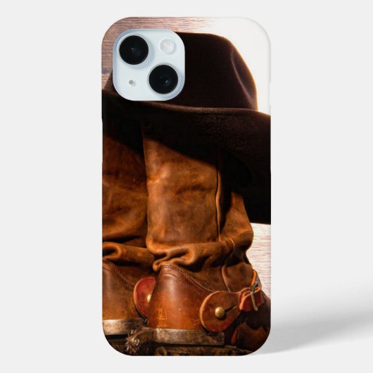 western land pet schuur hout cowboylaarzen Case-Mate iPhone case (Achterkant)