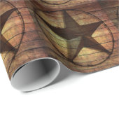 Western land Primitief Barn Wood Texas Star Cadeaupapier (Rol Hoek)