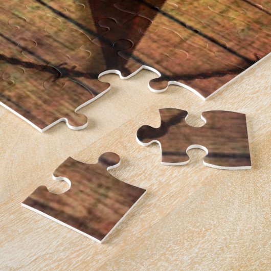 Western land Primitief Barn Wood Texas Star Legpuzzel (Zijkant)