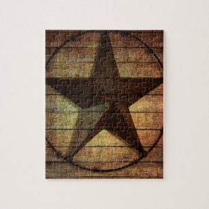 Western land Primitief Barn Wood Texas Star Legpuzzel
