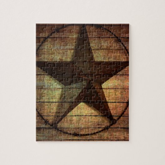 Western land Primitief Barn Wood Texas Star Legpuzzel (Verticaal)