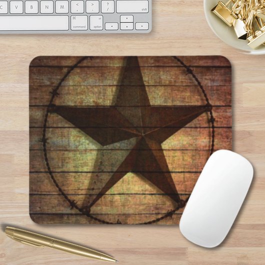 Western land Primitief Barn Wood Texas Star Muismat