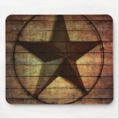 Western land Primitief Barn Wood Texas Star Muismat (Voorkant)