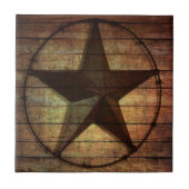Western land Primitief Barn Wood Texas Star Tegeltje (Voorkant)