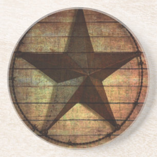 Western land Primitief Barn Wood Texas Star Zandsteen Onderzetter
