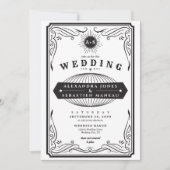 Western Land QR Code B&W Rustieke Bruiloft Kaart (Voorkant)