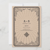 Western Land QR Code Rustieke Bruiloft Kaart (Achterkant)