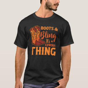 Western land Rodeo Boots en Bling Het is een Cowgi T-shirt
