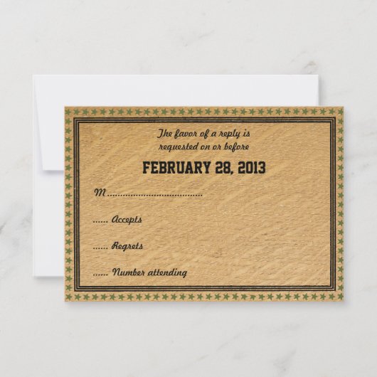 Western land Rodeo Wedding RSVP-kaarten RSVP Kaartje (Voorkant)