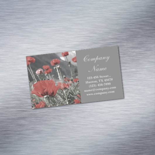 Western Land Rood Papaver Bloemist Aromatherapie Visitekaartje Magneet (Voorbeeld)